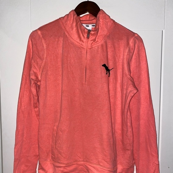 Pink Victoria's Secret High Neck Top Signature Dog‎ Logo Long Sleeve Women M - Picture 2 of 6